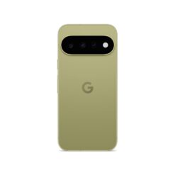 Google Pixel 11 i grönt (Pistachio) sedd bakifrån med kamerablock