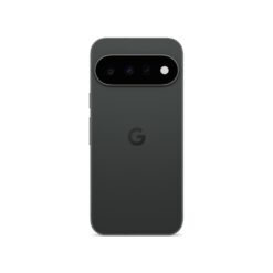 Google Pixel 11 i svart (Obsidian) sedd bakifrån med kamerablock