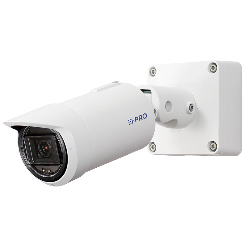 i-PRO WV-S1536LA vit bullet-kamera för utomhus med IR-lampor och väggfäste