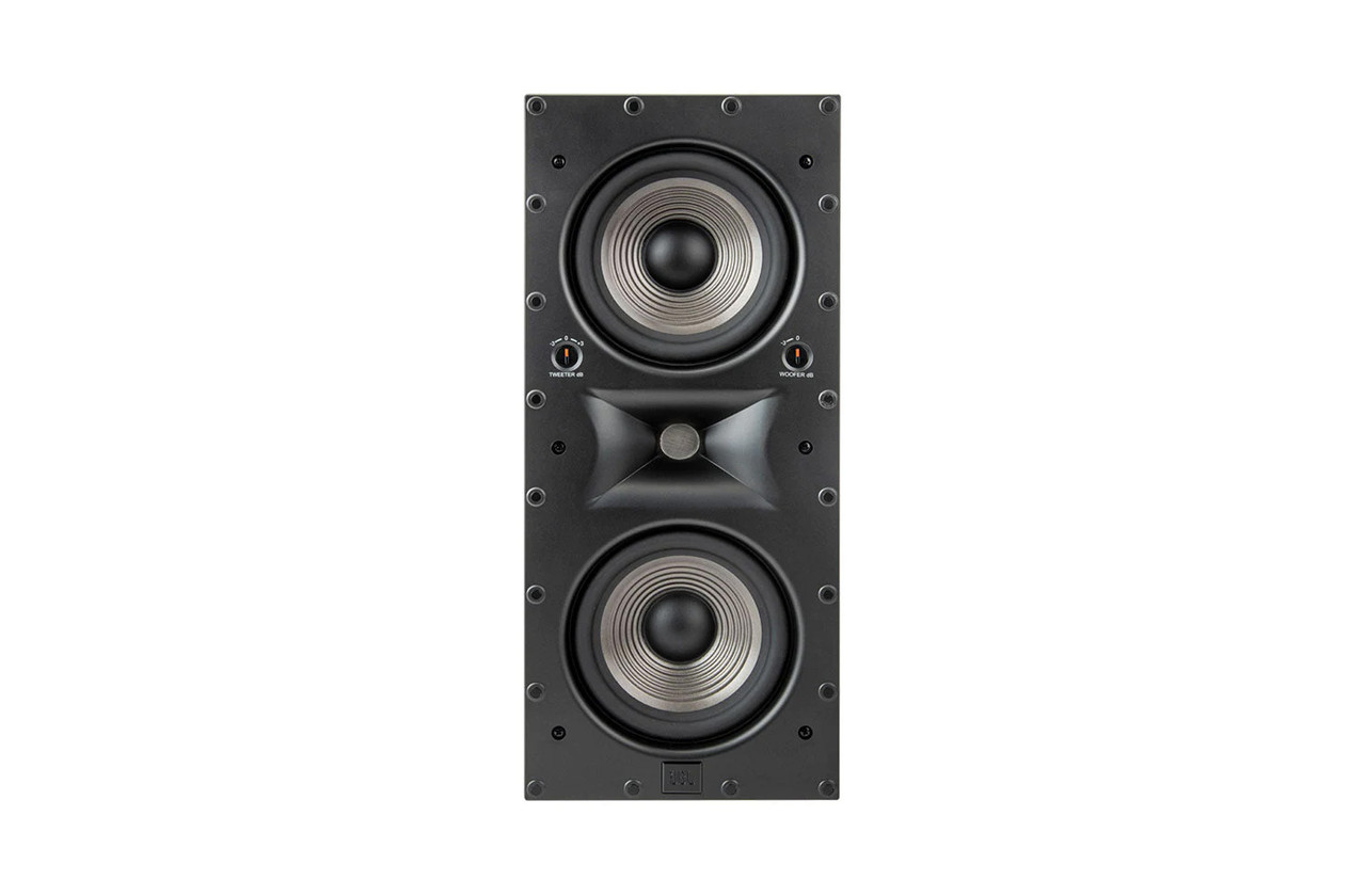 JBL Studio 6 88LCR vit inbyggnadshögtalare med två 8-tums baselement