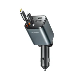 Joyroom JR-CCL05 4-i-1 billaddare 65 W med utdragna USB-C- och Lightning-kablar