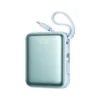 Blå Joyroom Powerbank 10 000 mAh 22,5 W med inbyggd kabel och digital display