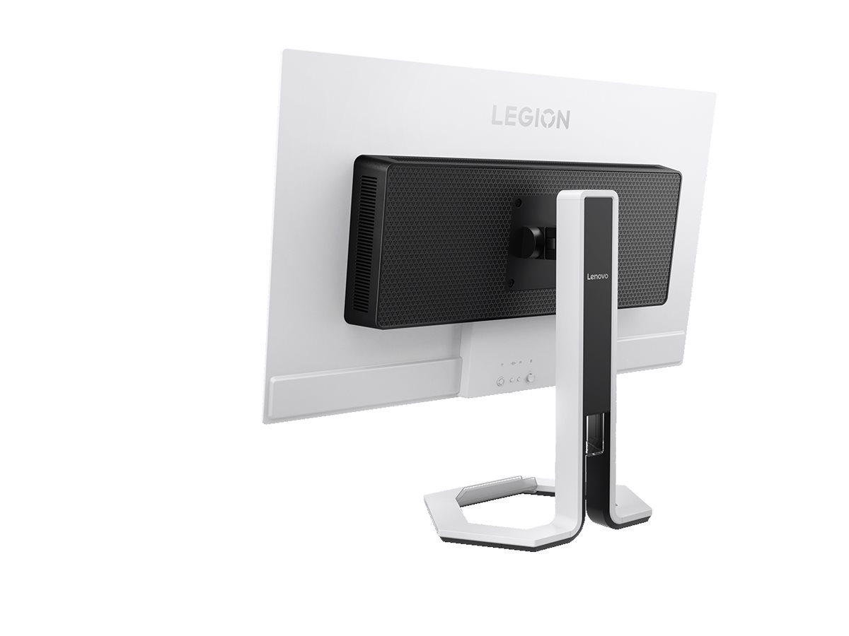 Lenovo Legion 34W-2c skärm och fot sedd snett bakifrån