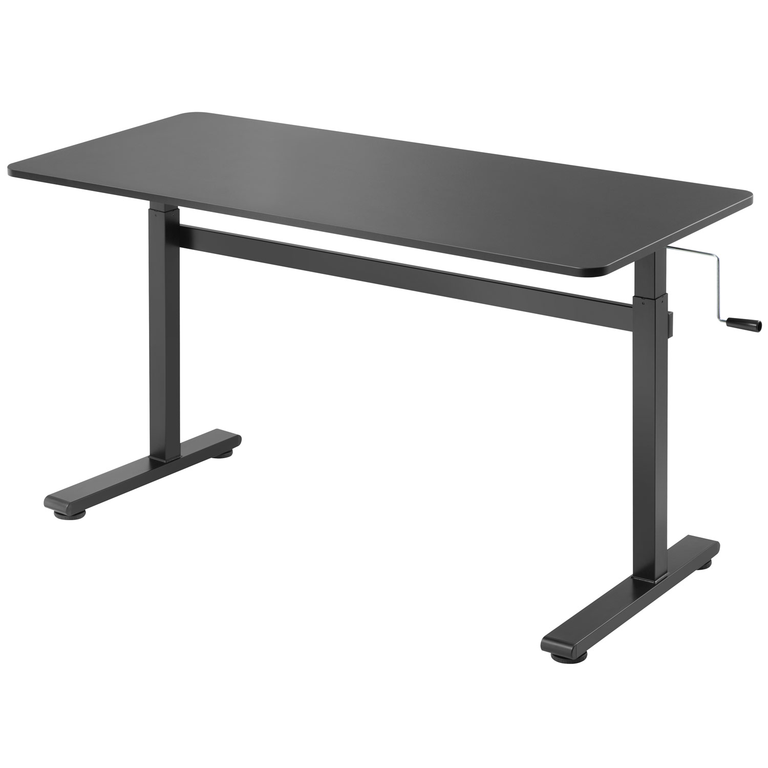 LogiLink EO0027 Höj- och Sänkbart Skrivbord med Vev - 140 x 60 cm - 700-1170 mm - Svart