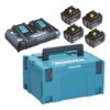 Makita PowerPack LXT med laddare, fyra 5,0 Ah-batterier och MAKPAC-väska