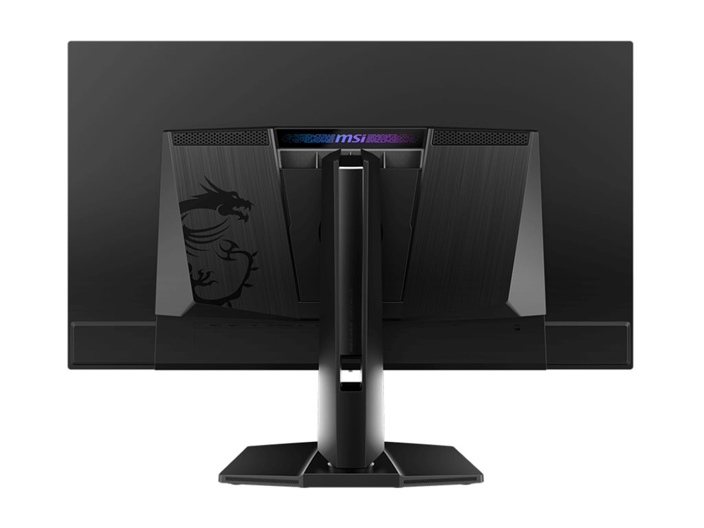 MSI MPG 321URXDE 31,5 tum QD-OLED-bildskärm, baksida med fot och kabelhantering