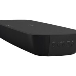 Panasonic SC-HTB200 soundbar i svart med anslutningarna på sidan