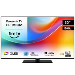 Panasonic 50 tums 4K QLED-TV med Fire TV, modell TV-50W85BEZC, sedd framifrån