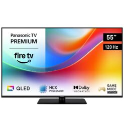 Panasonic 55 tums 4K QLED-TV med Fire TV, modell TV-55W85BEZC, sedd framifrån