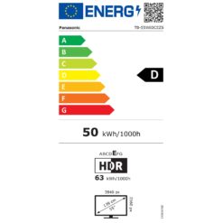 EU-energimärkning för Panasonic TB-55W60CEZS med energiklass D