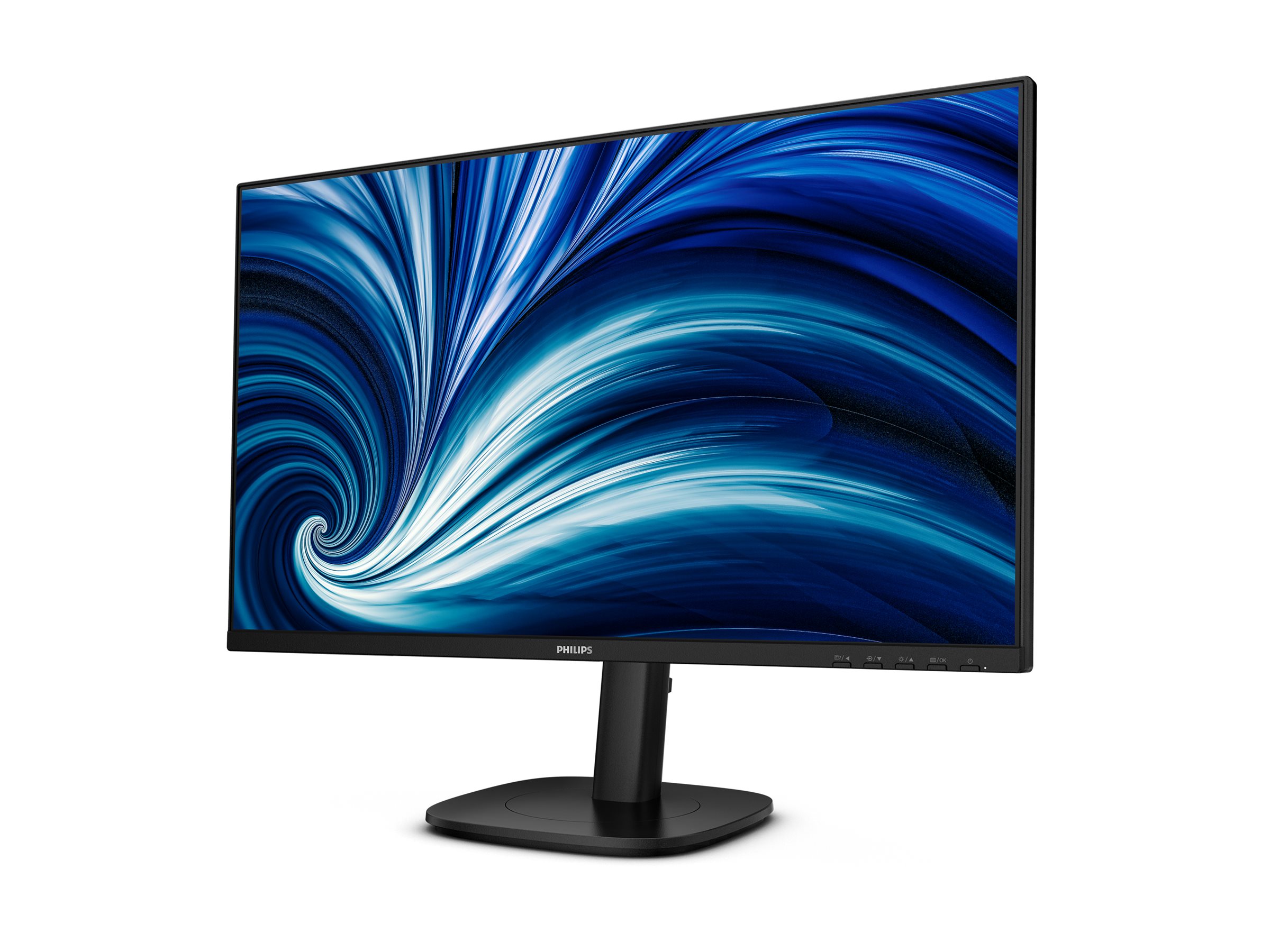 Philips 27B2U3601 27 tum QHD-bildskärm sedd snett framifrån