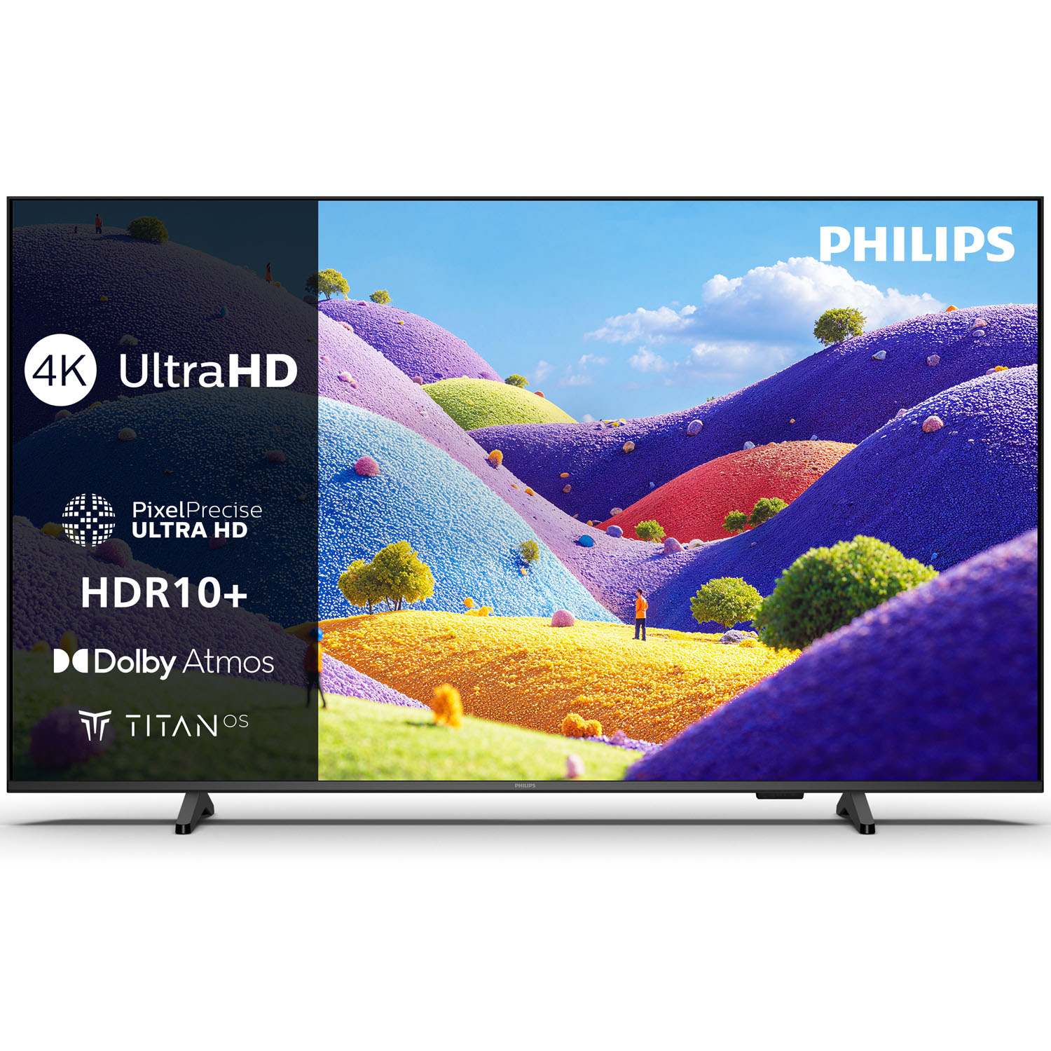 Philips 65 tums 4K UHD-TV 65PUS7001 sedd framifrån