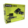 Ryobi 18V ONE+ batteri- och snabbladdarset med 2 x 5,0Ah, förpackning från sidan