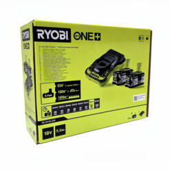 Ryobi 18V ONE+ batteri- och snabbladdarset med 2 x 5,0Ah, förpackning från sidan