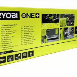 Ryobi 18V ONE+ fettspruta, förpackning baksida