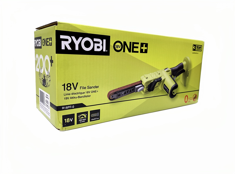 Ryobi ONE+ R18PF-0 18 V bandslip, förpackningens framsida