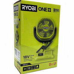 Ryobi RCF18-0 bordsfläkt med klämma, förpackningens framsida
