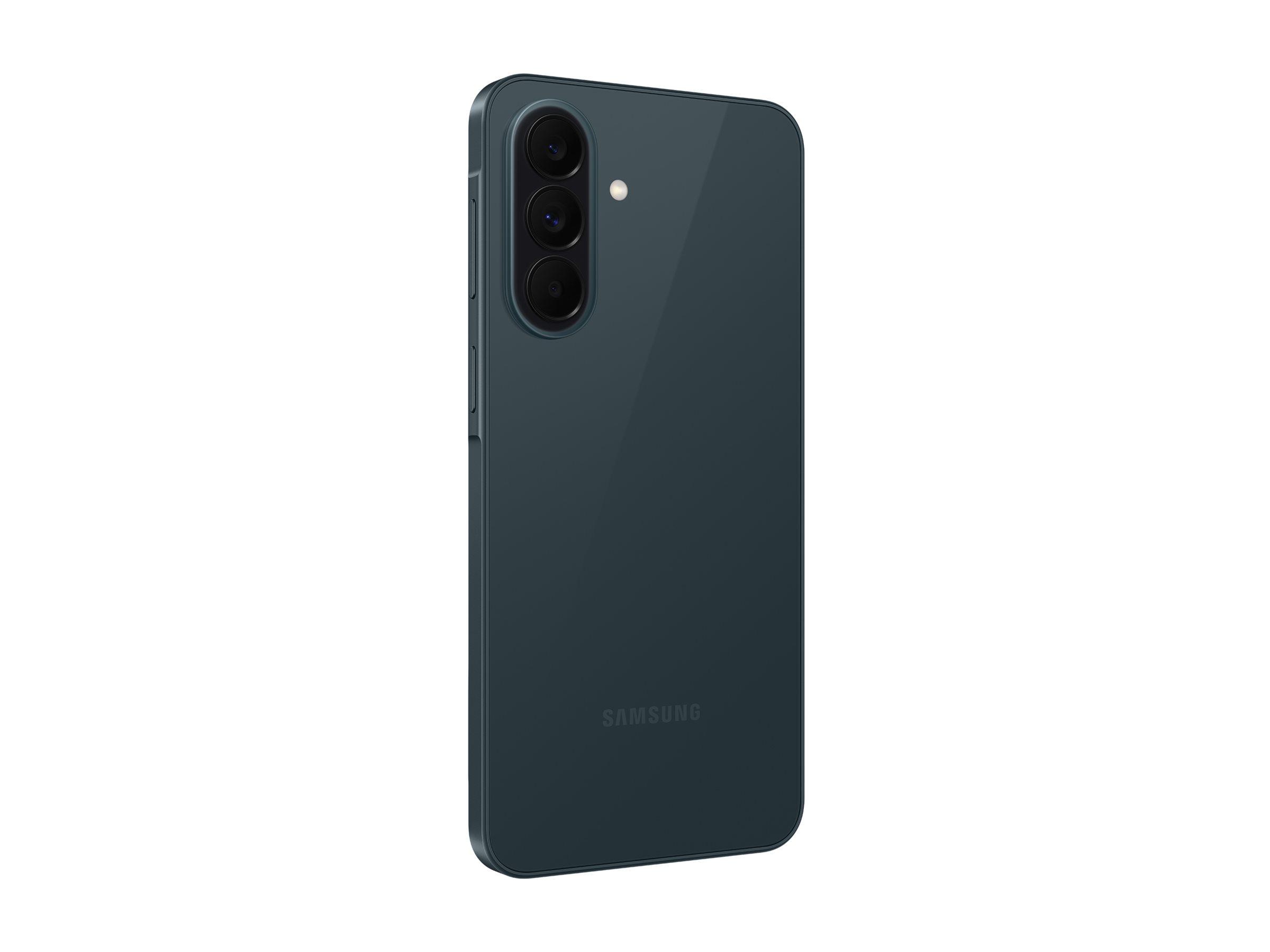 Samsung Galaxy A37 5G 128GB smartphone i grågrönt sedd snett bakifrån
