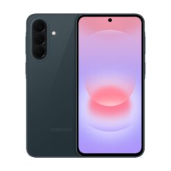 Samsung Galaxy A37 5G 128GB smartphone i grågrönt sedd framifrån och bakifrån