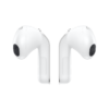 Samsung Galaxy Buds4 vit hörlurar sedda från sidan
