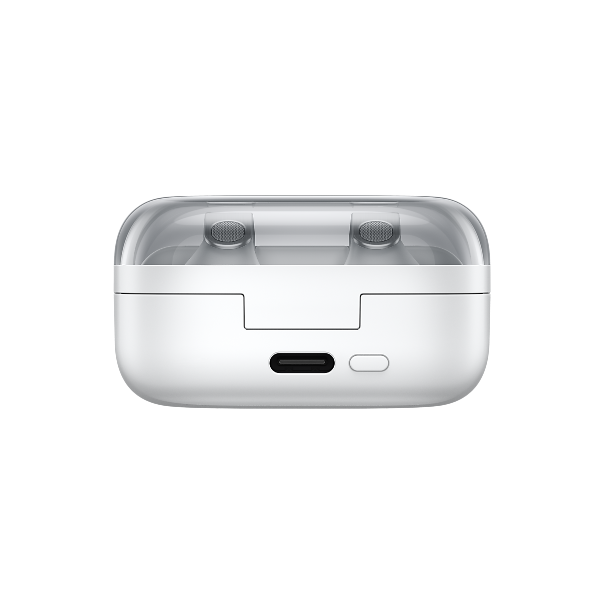 Samsung Galaxy Buds4 vit laddningsfodral med USB-C-port