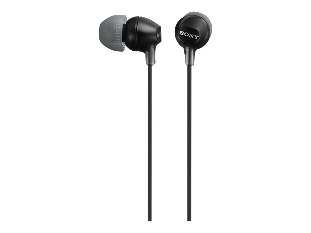 Sony MDR-EX15LP svarta öronsnäckor med kabel och 3,5 mm kontakt