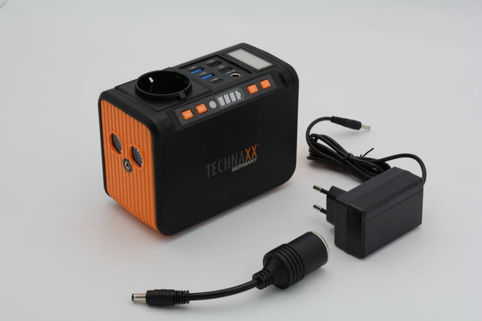 Technaxx TX-205 mini kraftpaket med medföljande nätadapter och 12 V-biladapter