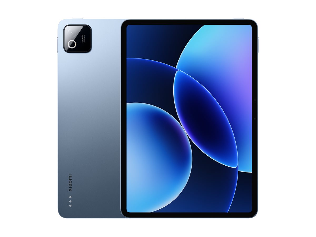 Xiaomi Pad 8 Pro surfplatta i blått med skärm och kameramodul