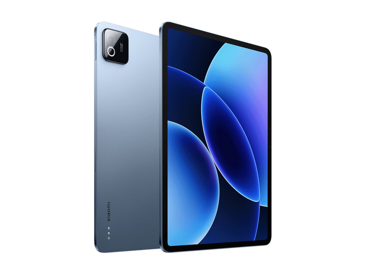 Xiaomi Pad 8 Pro surfplatta i blått sedd från sidan i vinkel